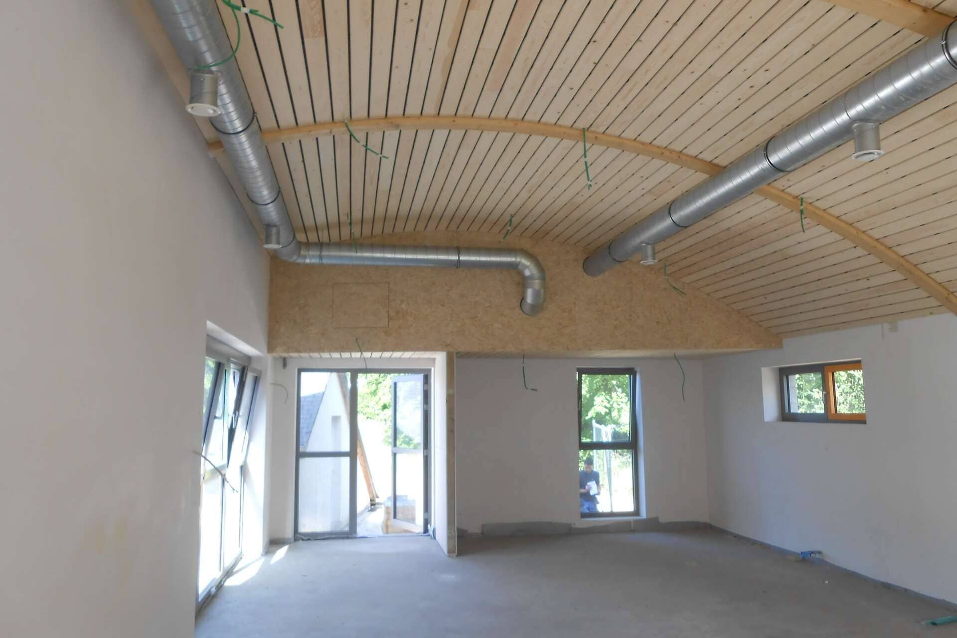 Ecole vue de l'intérieur pendant les travaux